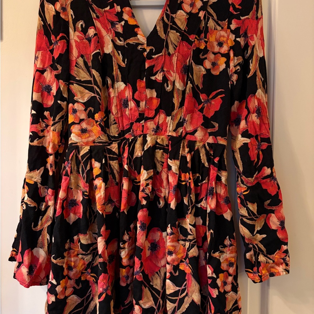 FP Floral Black and Red Women's Dress/top